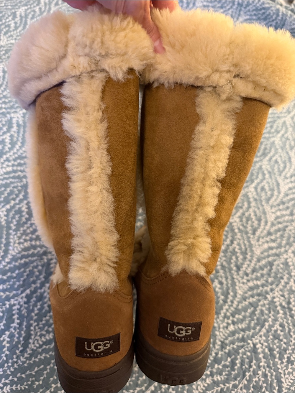 Women’s Tall UGG Shearling Lined Sundance Suede Boots - Chestnut - Picture 2 of 10